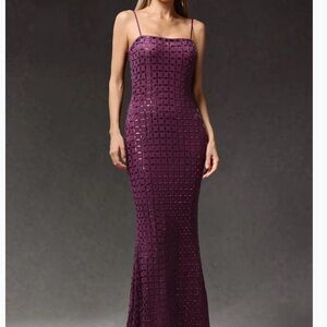 Chic Purple Maxi Dress.  Zavala Sleeveless Diamond Maxi